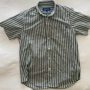Only NY Men's Washed Cotton/Linen Button Down